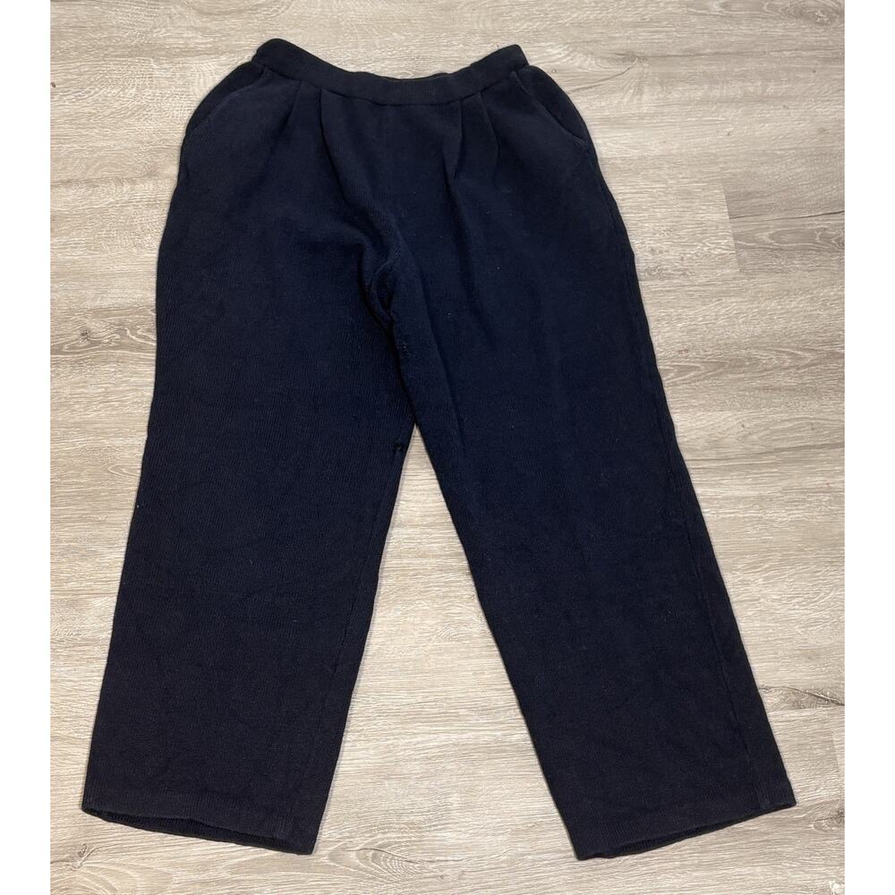 St. John Collection By Marie‎ Gray Women Pants 6 Navy Blue Santana Knit Pleated